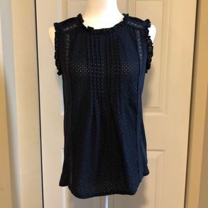 LOFT Open Pattern Front Sleeveless Blouse